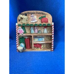 Miniature Resin Santa's Helper Doll Maker Toy Shelf Figurine